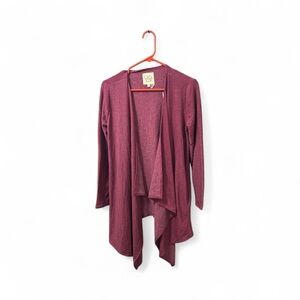 Chaser Burgundy Open Front Cardigan